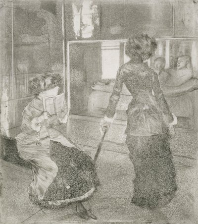 At the Louvre, Mary Cassatt in the Etruscan Gallery by Edgar Degas